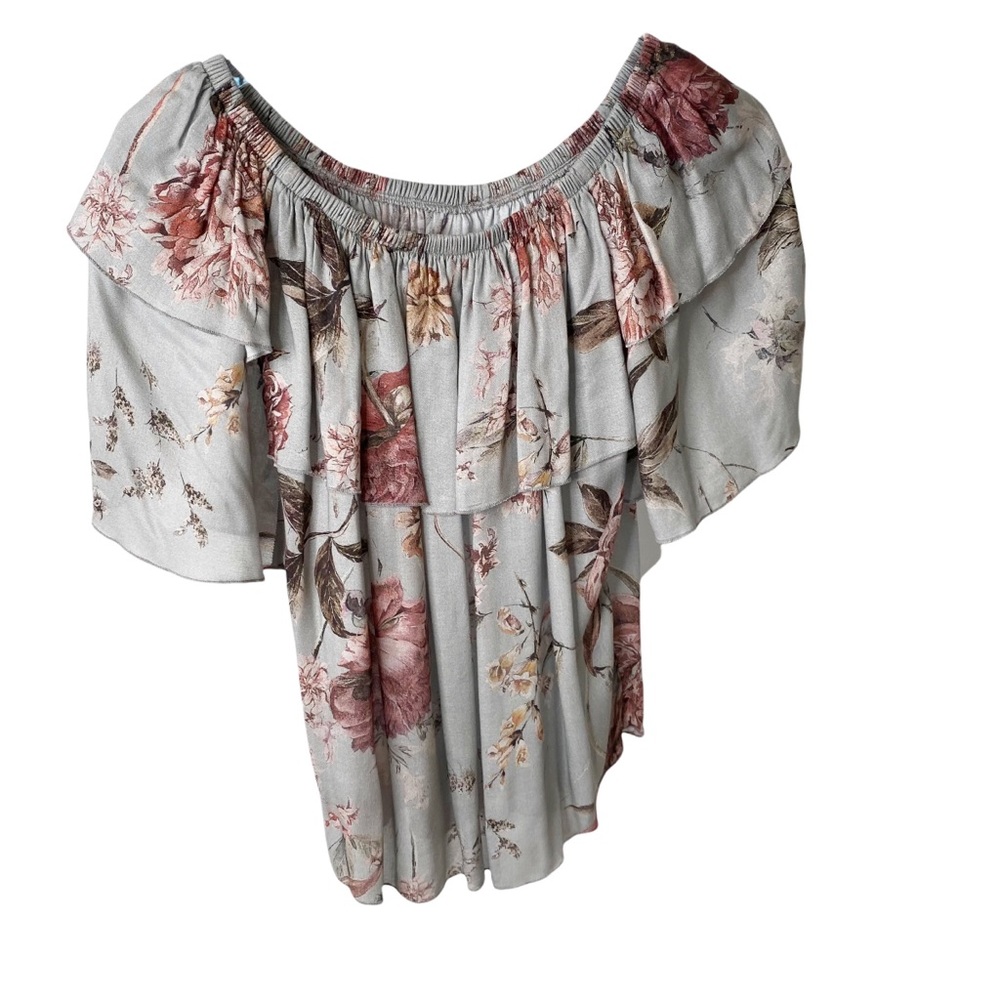 Chaser Off Shoulder Bloom Heirloom Floral Blouse Small - Picture 4 of 7